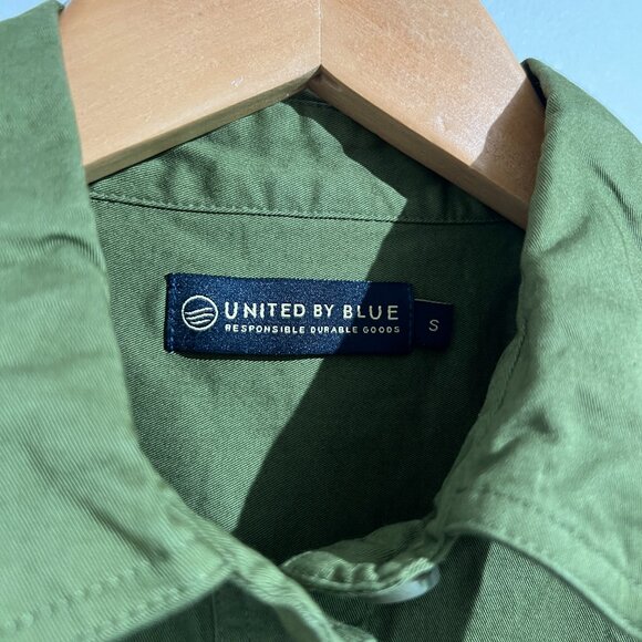 United By Blue Organic Cotton Green Button Down Collared Dress, Small - Picture 5 of 7